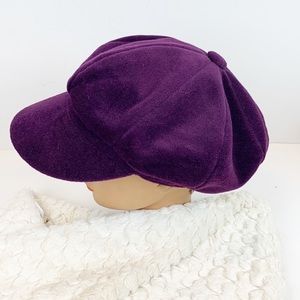 BOGO 🎈Purple velvet newsboy paperboy hat cap